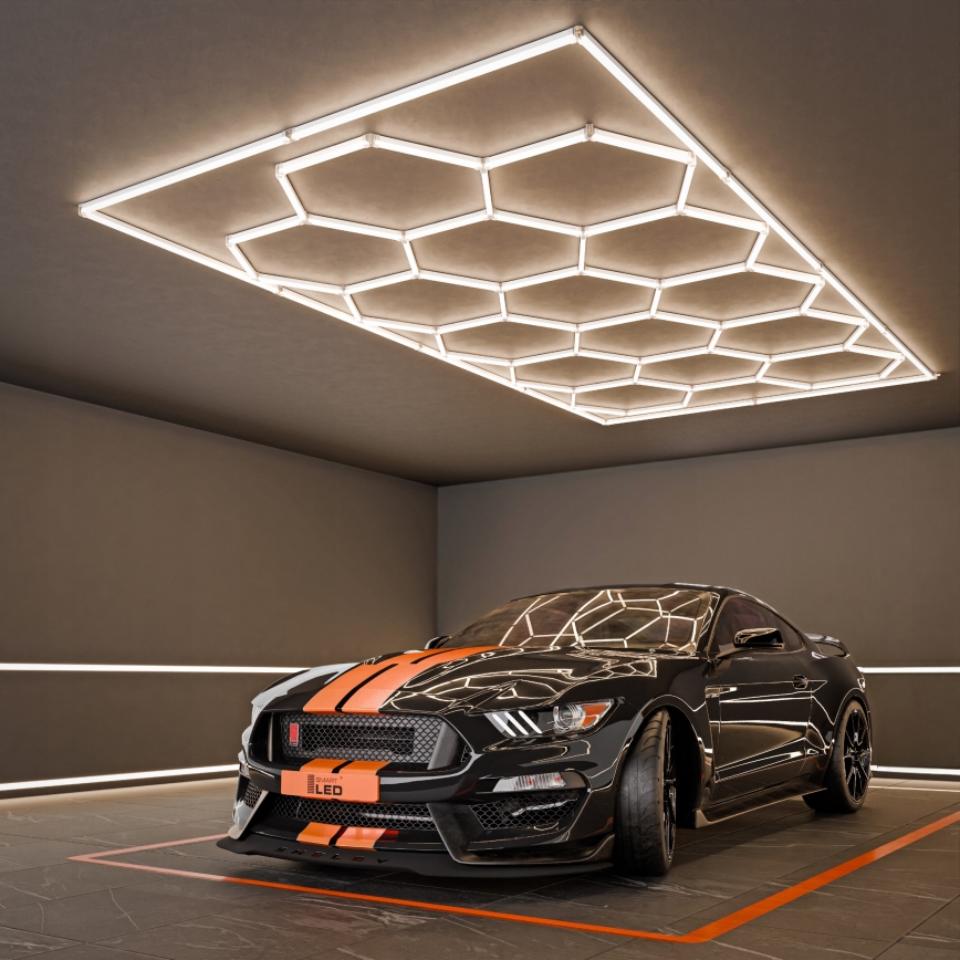 Plafonnier LED HEXAGON LED/696W/85-265V 4000K 484x243 cm IRC 90 IP54 blanc