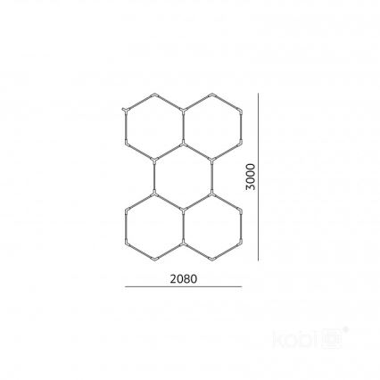 Plafonnier LED HEXLINE LED/216W/230V 4000K 208x300 cm blanc