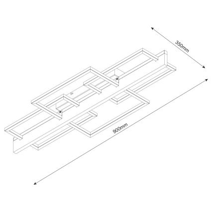 Plafonnier LED LARYSA LED/35W/230V 35x90 cm pin