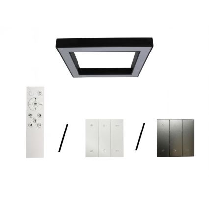 Plafonnier LED LED/100W/230V 3000/4000/6500K 80x80 cm noir