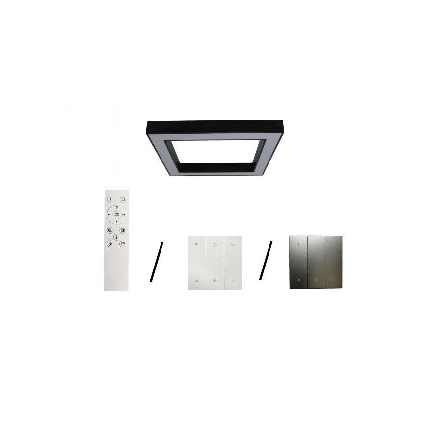 Plafonnier LED LED/100W/230V 3000/4000/6500K 80x80 cm noir