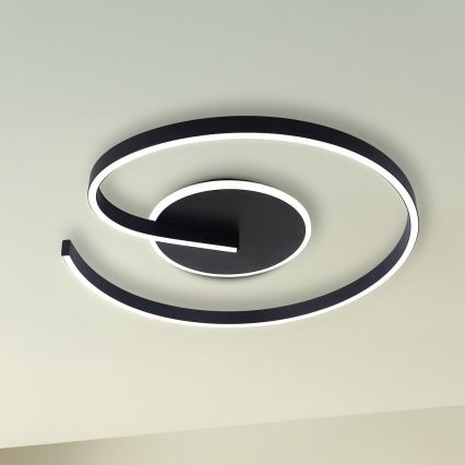Plafonnier LED LORENZO 22W/230V, Ø 50 cm, noir