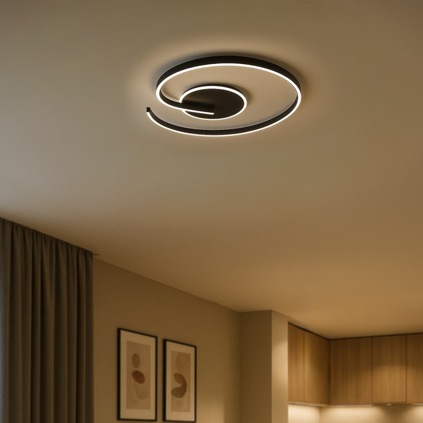Plafonnier LED LORENZO 22W/230V, Ø 50 cm, noir