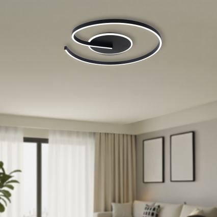 Plafonnier LED LORENZO 22W/230V, Ø 50 cm, noir