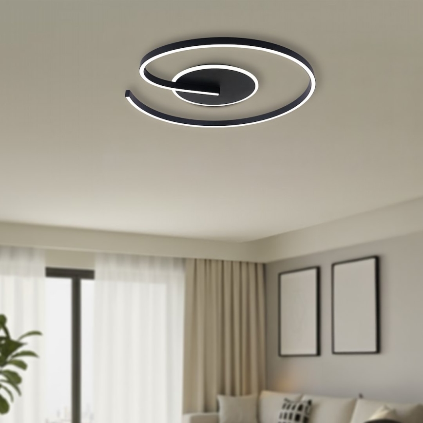 Plafonnier LED LORENZO 22W/230V, Ø 50 cm, noir