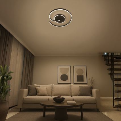 Plafonnier LED LORENZO 22W/230V, Ø 50 cm, noir