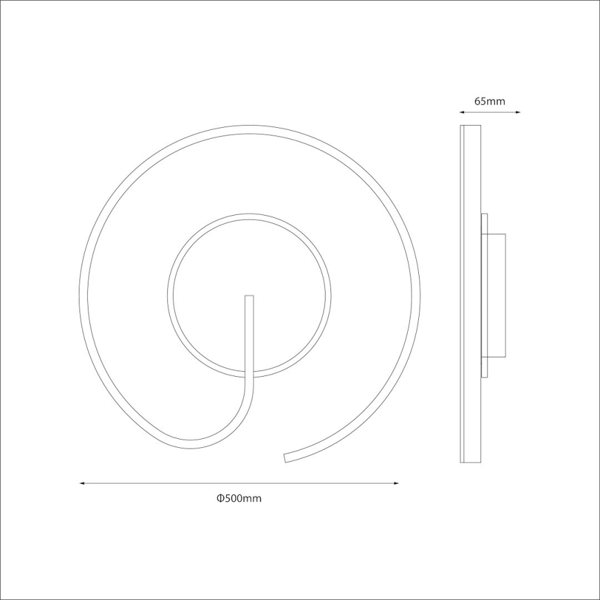 Plafonnier LED LORENZO 22W/230V, Ø 50 cm, noir