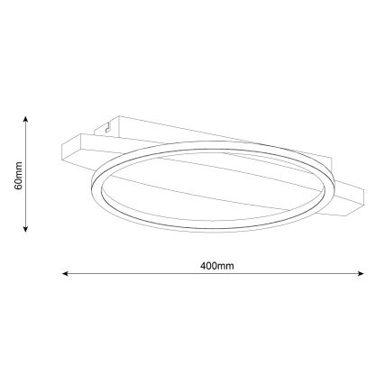Plafonnier LED MELISA LED/12W/230V 30x40 cm en pin