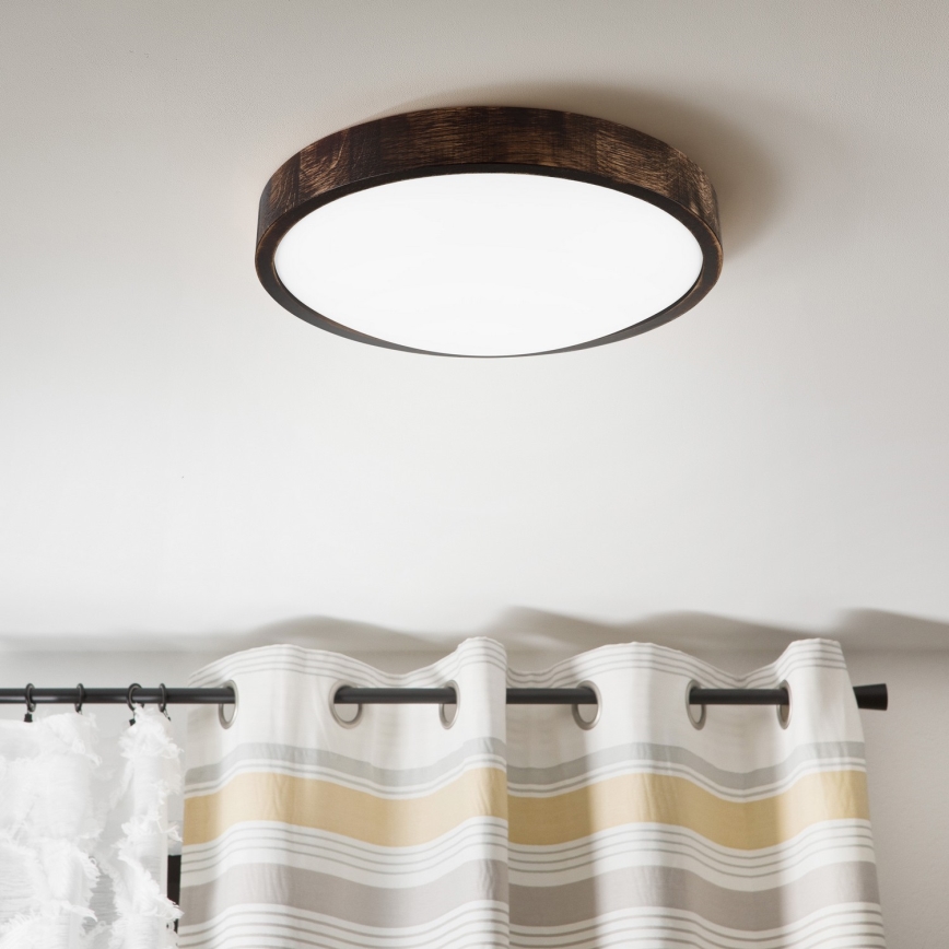 Plafonnier LED OAK SMOKY SLIM LED/36W/230V 4000K Ø 37 cm chêne / brun foncé