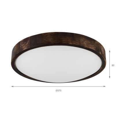 Plafonnier LED OAK SMOKY SLIM LED/36W/230V 4000K Ø 37 cm chêne / brun foncé