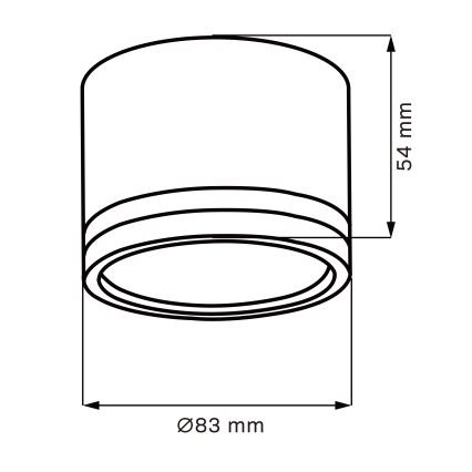 Plafonnier LED PARIS 1xGX53/6W/230V noir