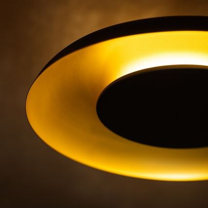 Plafonnier LED PIATTINO LED/30W/230V 3000/4000/6000K Ø 40 cm noir/doré