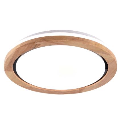 Plafonnier LED en bois pour salle de bains / 24 W / 230 V / Ø 39 cm / IP44 / chêne