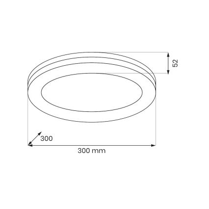 Plafonnier LED pour salle de bains MARLON, 36 W, 230 V, Ø 30 cm, IP54, blanc