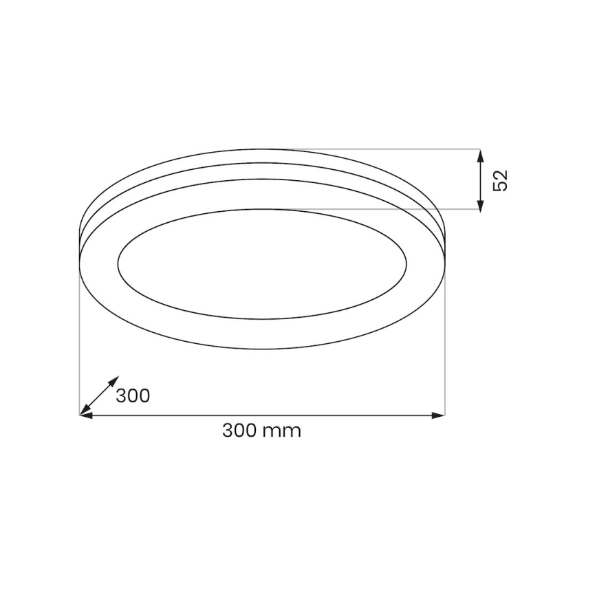 Plafonnier LED pour salle de bains MARLON, 36 W, 230 V, Ø 30 cm, IP54, blanc