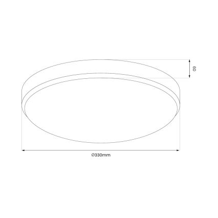 Plafonnier LED pour salle de bains MAYA, 15 W, 230 V, Ø 33 cm, IP44, chrome brillant