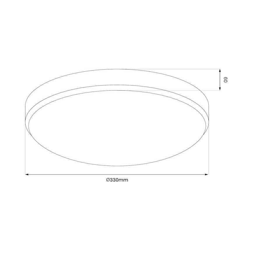 Plafonnier LED pour salle de bains MAYA, 15 W, 230 V, Ø 33 cm, IP44, chrome brillant