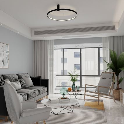 Plafonnier LED RING S LED/34W/230V 3000/4000/6000K Ø 60 cm noir