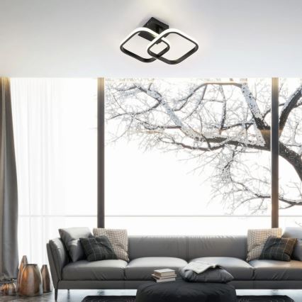 Plafonnier LED ROBERT LED/25W/230V 25x38 cm noir