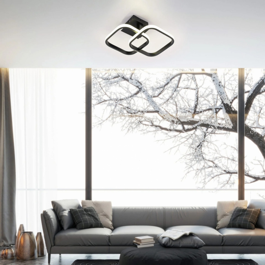 Plafonnier LED ROBERT LED/25W/230V 25x38 cm noir