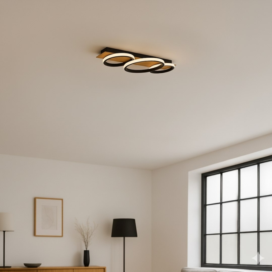 Plafonnier LED ROWENA LED/18W/230V noir/marron