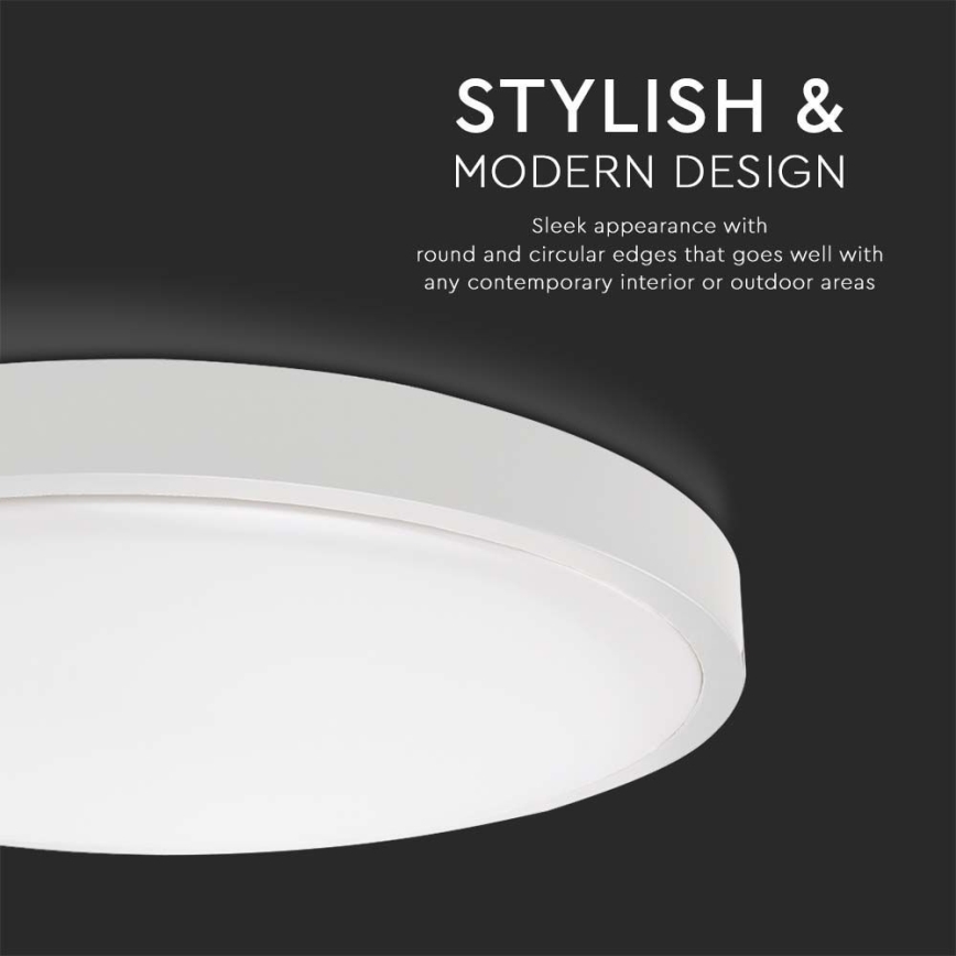 Plafonnier LED salle de bain LED/30W/230V 3000K IP44 blanc