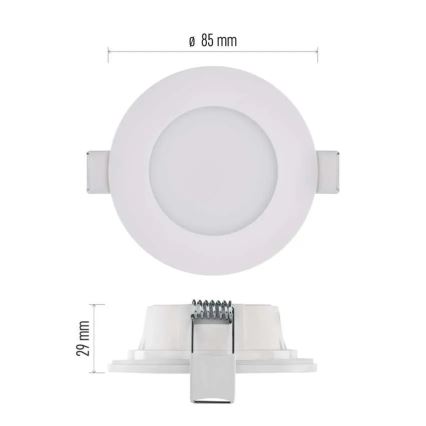 Plafonnier LED pour salle de bain LORI LED/4,5W/230V IP65 2700/4000K Ø 8,5 cm blanc