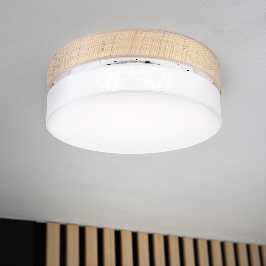 Plafonnier LED SIRJA BOHO — 36 W, 230 V, 4000 K, Ø 45 cm — beige/blanc
