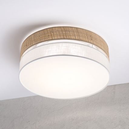 Plafonnier LED SIRJA BOHO — 36 W, 230 V, 4000 K, Ø 45 cm — beige/blanc