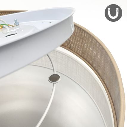 Plafonnier LED SIRJA BOHO — 36 W, 230 V, 4000 K, Ø 45 cm — beige/blanc