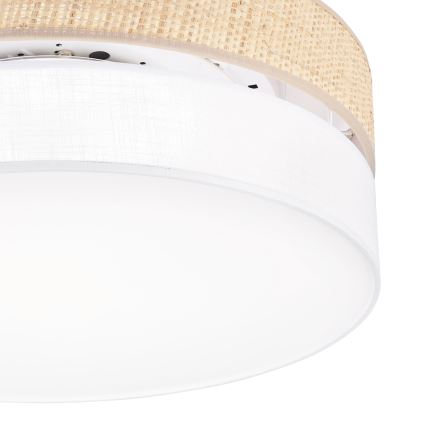 Plafonnier LED SIRJA BOHO — 36 W, 230 V, 4000 K, Ø 45 cm — beige/blanc