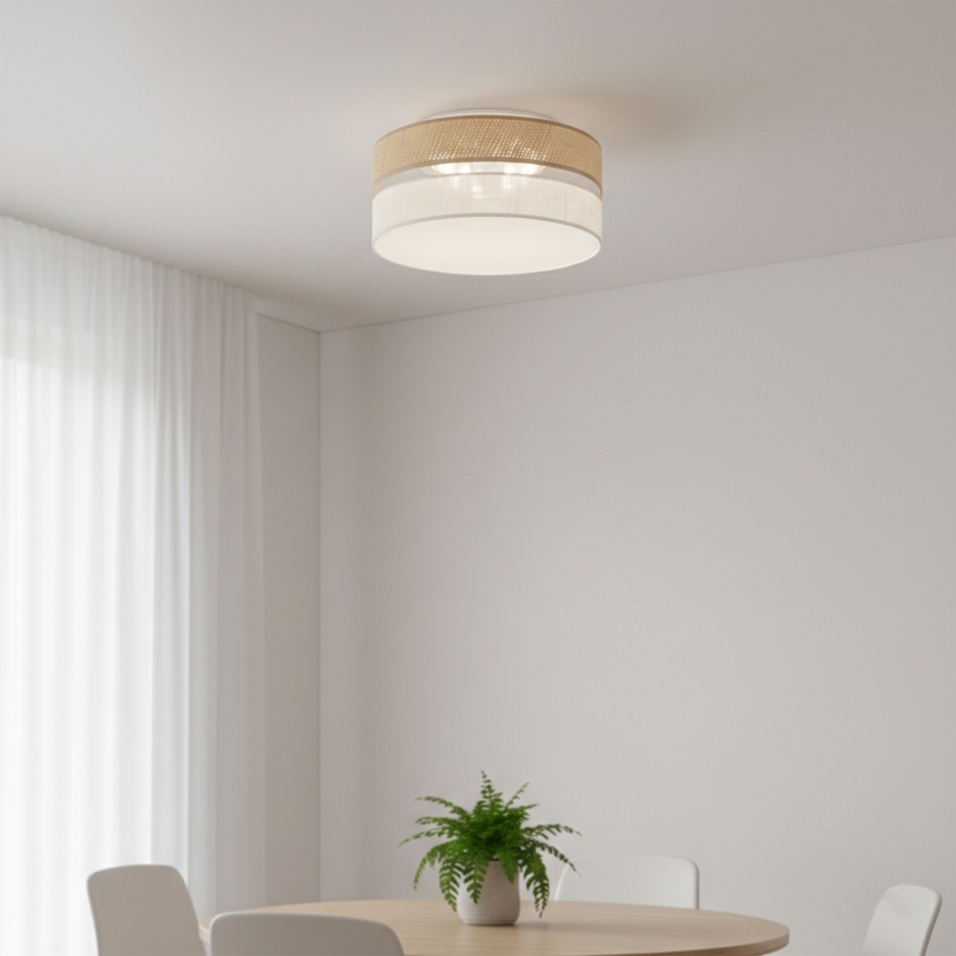 Plafonnier LED SIRJA BOHO LED/20W/230V 4000K Ø 35 cm beige/blanc