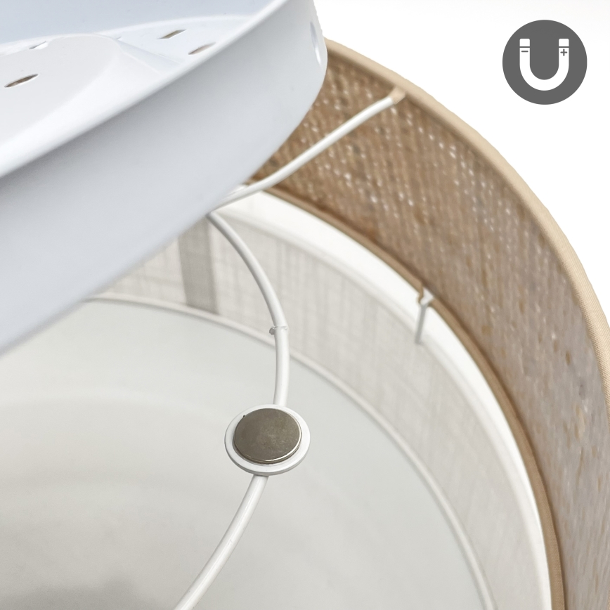 Plafonnier LED SIRJA BOHO LED/20W/230V 4000K Ø 35 cm beige/blanc