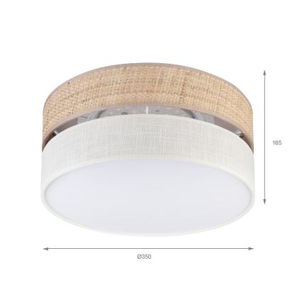 Plafonnier LED SIRJA BOHO LED/20W/230V 4000K Ø 35 cm beige/crème