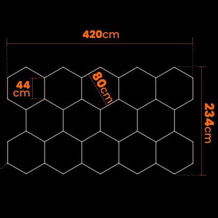 Plafonnier LED dimmable HEXAGON LED/456W/85-265V 5000K 234x420 cm IRC 90 IP54 blanc
