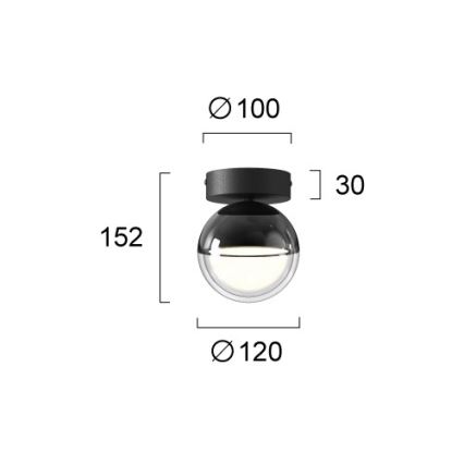 Plafonnier LED ZIREA 7W/230V Ø 12 cm noir