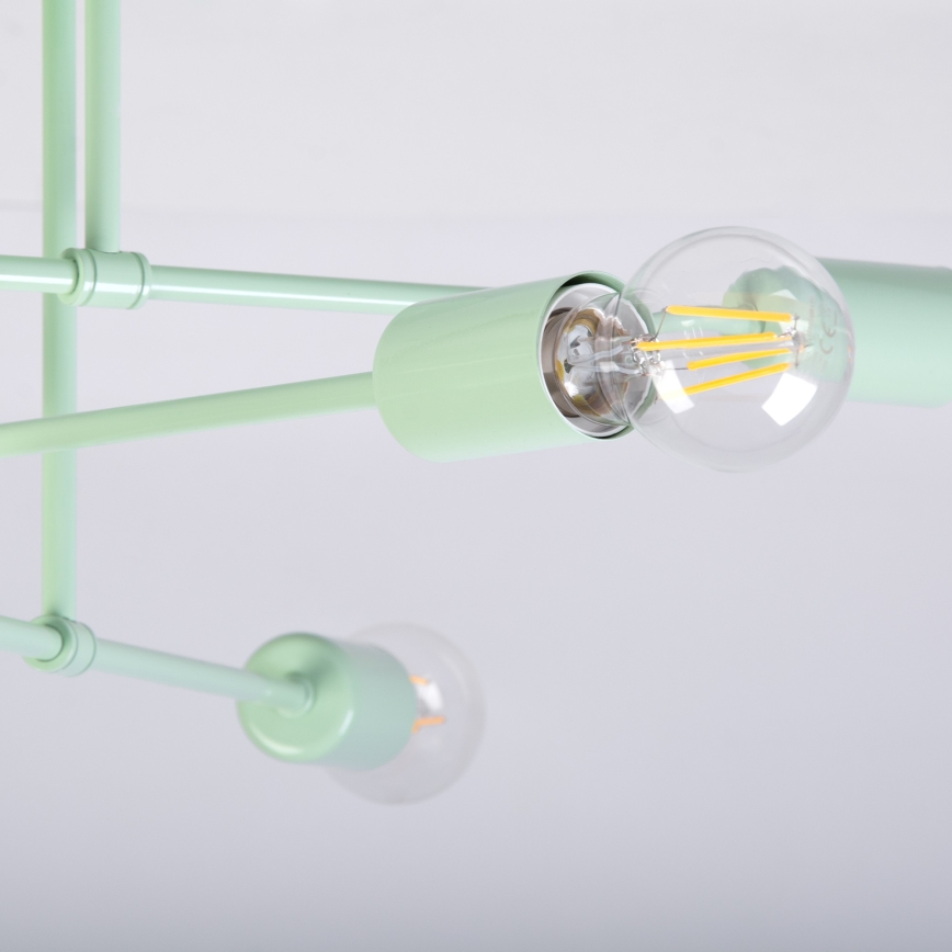 Plafonnier lustre CAMBRIDGE 6 x E27, 15 W, 230 V, vert