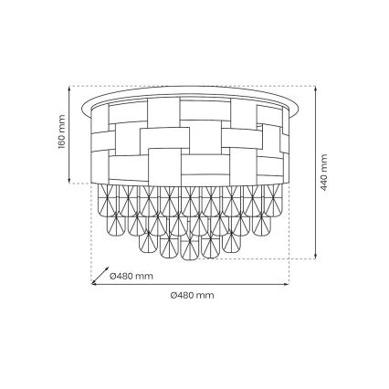 Plafonnier LUXURIA 9xE14/40W/230V d. 48 cm doré