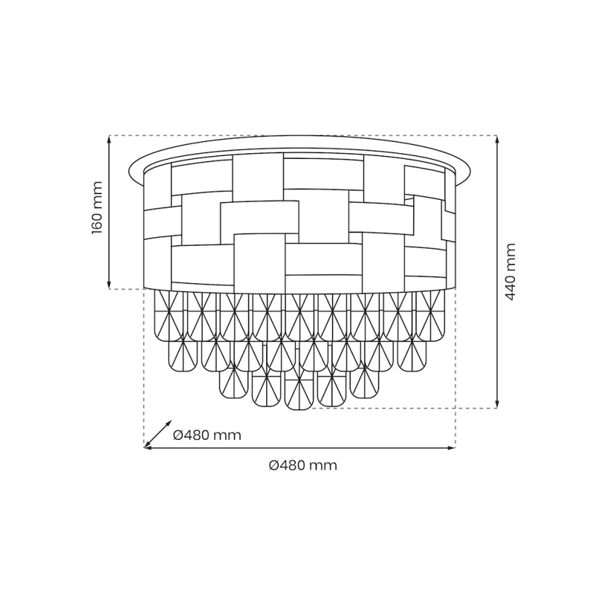 Plafonnier LUXURIA 9xE14/40W/230V d. 48 cm doré