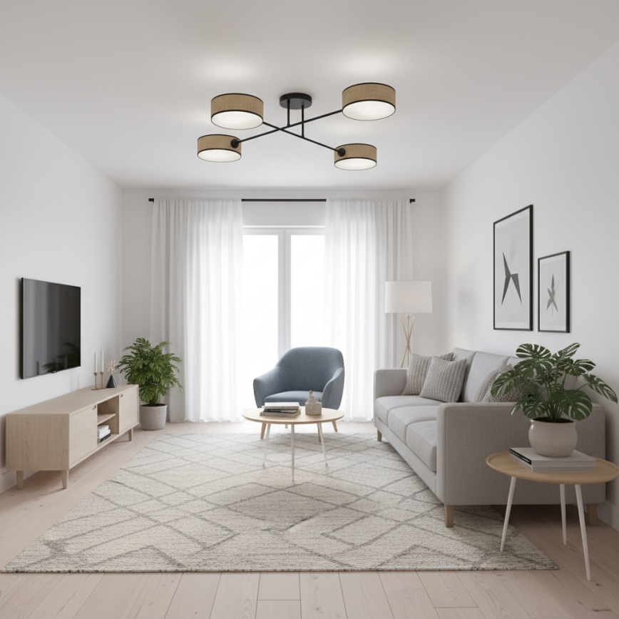 Plafonnier MAGA 4xE14/10W/230V beige