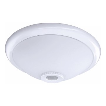 Plafonnier MANA 2xE27/40W/230V avec détecteur de mouvement et détecteur crépusculaire, Ø 30 cm, blanc