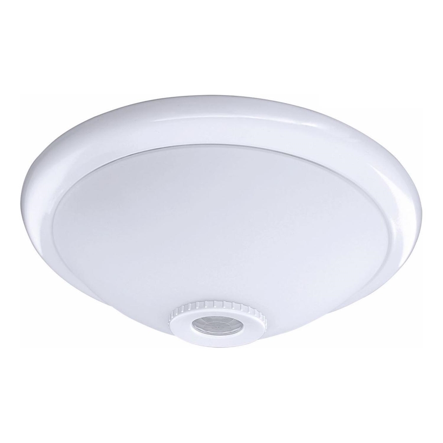 Plafonnier MANA 2xE27/40W/230V avec détecteur de mouvement et détecteur crépusculaire, Ø 30 cm, blanc
