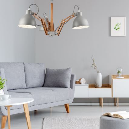 Plafonnier MARCELLO 3xE27/60W/230V en hêtre