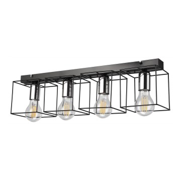 Plafonnier MIKA 4xE27/60W/230V 61 cm noir/chrome brillant