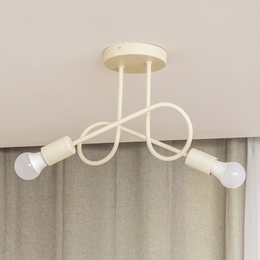 Plafonnier monté en surface OXFORD 2xE27/15W/230V crème