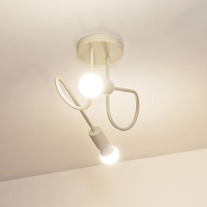 Plafonnier monté en surface OXFORD 2xE27/15W/230V crème