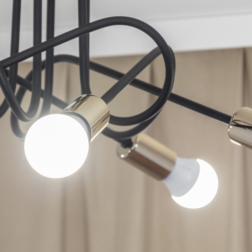 Plafonnier monté en surface OXFORD 5xE27/15W/230V doré/noir