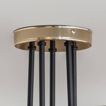 Plafonnier monté en surface OXFORD 5xE27/15W/230V doré/noir