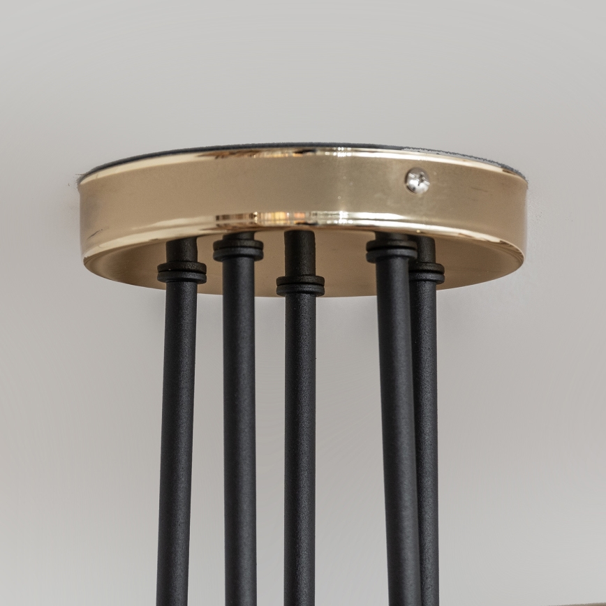 Plafonnier monté en surface OXFORD 5xE27/15W/230V doré/noir