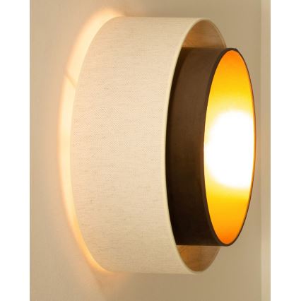 Plafonnier NATIA 1xE27/60W/230V Ø 45 cm blanc/marron